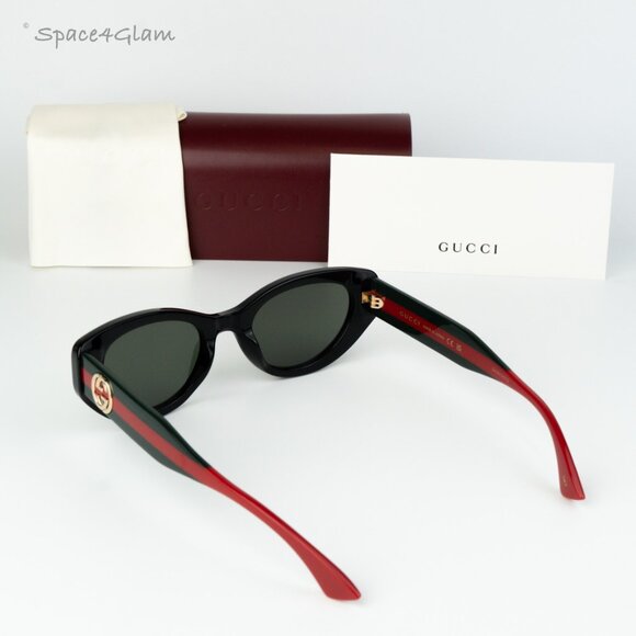 Gucci Women Sunglasses Black Red Grey Cat Eye GG1862S 001 NEW AUTHENTIC - Picture 8 of 10